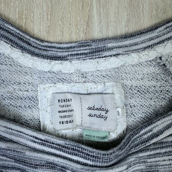 Anthropologie Saturday Sunday Gray Space Dye Bookend Sweater Dress XS Petite - Picture 13 of 15